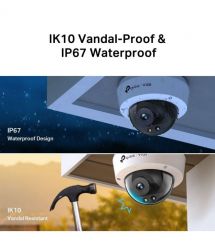 TP-Link VIGI C250-2.8 IP Camera, PoE, 5MP, 2.8 mm, H265+, IP66, Dome, color night vision, outdoor