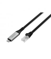 Digitus Кабель DIGITUS Ethernet USB-C - RJ45 CAT 6A S/FTP, 1 Gbit/s, 2m, LSZH