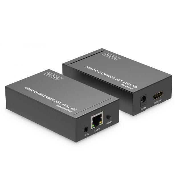 Digitus Набор IP-видеоудлинителей DIGITUS HDMI, Full HD, 1080p, один ко многим, 120 м