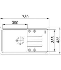Franke Kitchen sink Malta, fragranite, rectang., with drainboard, 780х435х200mm, bowl - 1, over-mounted, swivel, BSG 611-78, m