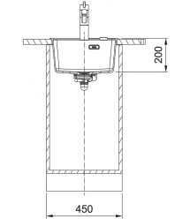 Franke Kitchen sink Maris, fragranite, rectang, no drainboard, 410х510х200mm, bowl - 1, built-in, MRG 610-37 TL, onyx
