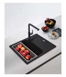Franke Kitchen sink Urban, fragranite, rectang., with drainboard, 620х500х220mm, bowl - 1, built-in, UBG 611-62, onyx