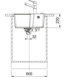 Franke Kitchen sink Urban, fragranite, rectang, no drainboard, 560х500х230mm, bowl - 1, built-in, UBG 610-56, gray slate