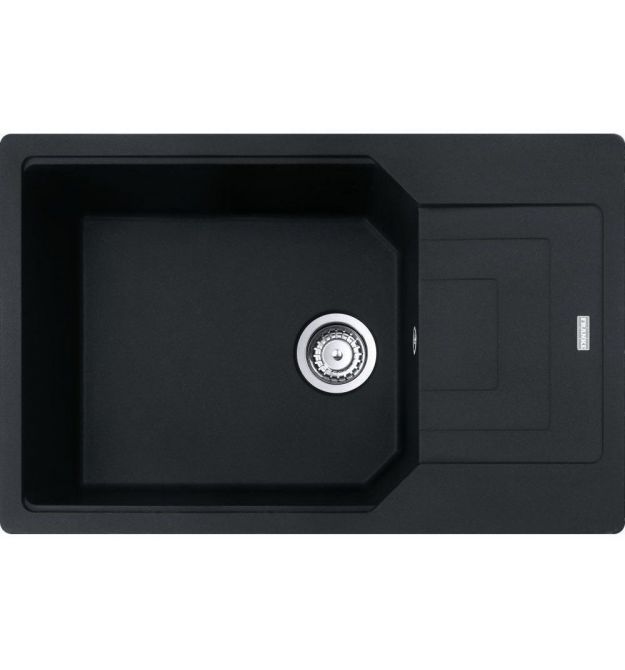 Franke Kitchen sink Urban, fragranite, rectang., with drainboard, 780х500х220mm, bowl - 1, built-in, UBG 611-78 XL, matt black