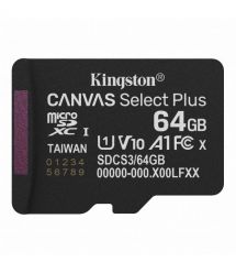 Kingston Карта памяти Kingston microSD 64GB C10 UHS-I A1 V10 R100MB/s