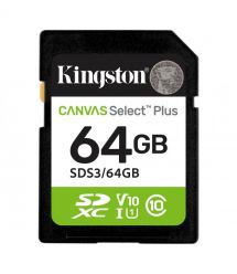 Kingston Карта памяти Kingston SD 64GB C10 UHS-I V10 R100MB/s