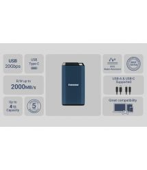 Transcend Портативний SSD Transcend 4TB USB 3.2 Gen 2 Type-C ESD410C
