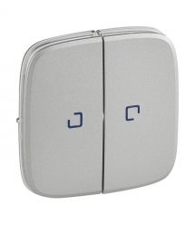 Legrand 2-gang switch key with backlight Valena ALLURE, IN*MATIC, aluminum