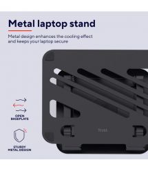 Trust Підставка для ноутбука Trust Zeff Metal, до 16", сірий