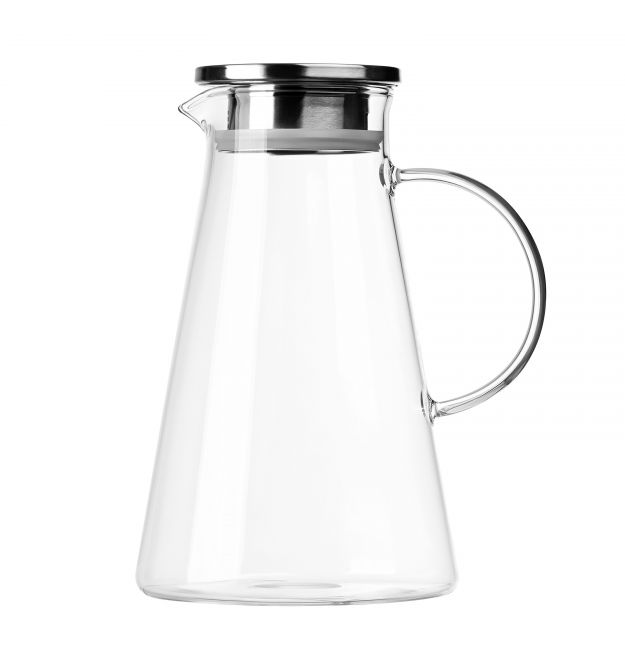ARDESTO Кувшин с крышкой 1800мл, боросиликатное стекло, нержавеющая сталь, прозрачный