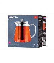ARDESTO Заварник Gemini Milano 750мл, боросиликатное стекло, нержавеющая сталь, прозрачный