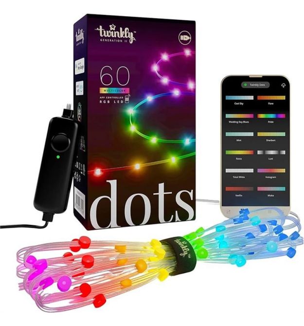 Twinkly Garland Smart LED Dots Lights RGB 60 IP20 3m transparent cable
