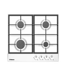 Hansa Hob gas on steel, 59cm, cast-iron, white