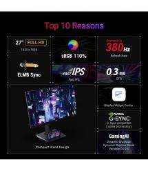 ASUS Монітор Asus 27" ROG Strix XG279CNS HDMI, DP, USB-C, IPS, 380Hz, 0.3ms, sRGB 110%, AdaptiveSync, Pivot, HDR400
