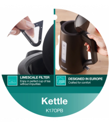 Gorenje Electric kettle, 1,7L, Strix, black matte
