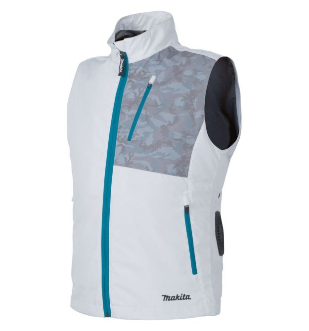 Makita Жилет аккумуляторный LXT/CXT, 10.8-18В, с вентиляцией, полиэстер, размет L, белый, 0.38кг