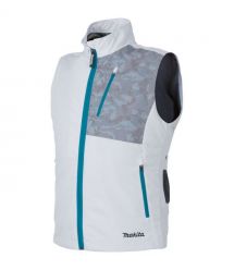 Makita Жилет аккумуляторный LXT/CXT, 10.8-18В, с вентиляцией, полиэстер, размет М, белый, 0.38кг