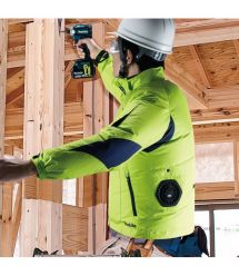 Makita Куртка аккумуляторная LXT/CXT, 10.8-18В, с вентиляцией, полиэстер, размет L, зеленый, 0.43кг