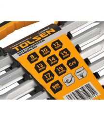 Tolsen Profi spanners, set of 8 pcs., double-sided, 8-19mm, CrV