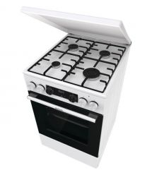 Gorenje Плита комби, 70л, 50x60см, дисплей, эмалированные реш, программатор IconLed, метал.крышка, белый