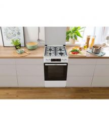 Gorenje Плита комби, 70л, 50x60см, дисплей, эмалированные реш, программатор IconLed, метал.крышка, белый