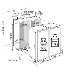 Liebherr Холодильник встраиваемый SBS, 177x111.8х54.6, холод.отд.-307л, мороз.отд.-209л, 2дв., A+/A++, NF, диспл внутр., белый Liebherr Холодильник встраиваемый SBS, 177x111.8х54.6, холод.отд.-307л, мороз.отд.-209л, 2дв., A+/A++, NF, диспл внутр., белый