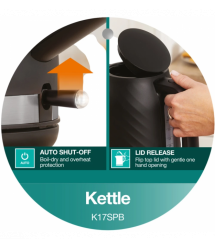 Gorenje Electric kettle, 1,7L, Strix, black matte