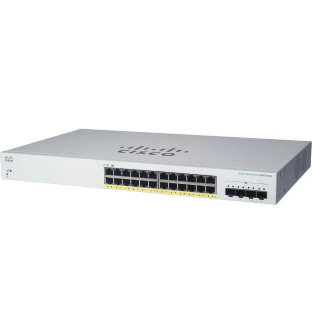 Cisco Коммутатор CBS220 24xGE, PoE, 4x10G SFP+, Smart