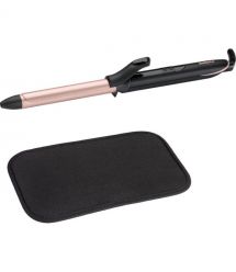BaByliss Плойка, 37Вт, темп.режимов-6, D -19mm, 160-210С, термо коврик, кварц, керамика, черно-розовый
