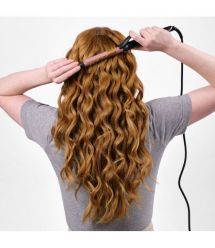 BaByliss Плойка, 37Вт, темп.режимов-6, D -19mm, 160-210С, термо коврик, кварц, керамика, черно-розовый