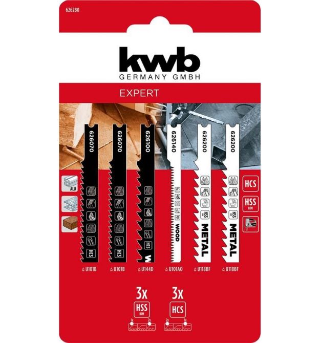Einhell Sawing blade for electric jigsaw KWB set 6pcs