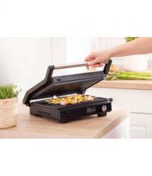 Gorenje Гриль Gorenje прижимний 2100Вт, темп. режимів-7, з`ємні пластини, розкриття на 180°, метал, чорний