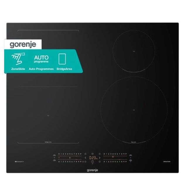 Gorenje Варильна поверхня Gorenje індукційна, 60см, PowerBoost, SliderTouch, збільшена площа приготування, чорний