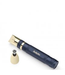 BaByliss Триммер для бровей, усов, носа, ушей, 1xAA, насадок-3, чехол, сталь, синий