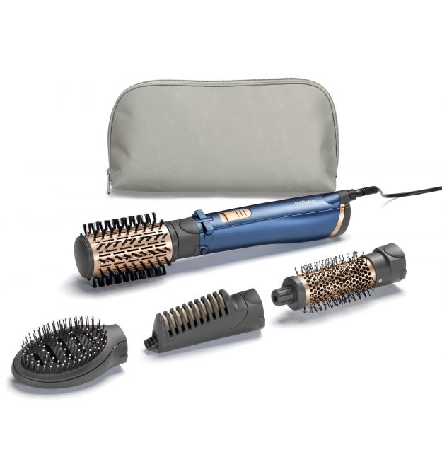 BaByliss Фен-щетка Style Pro, 1000Вт, режимов-2, хол. обдув, иониз-я, чехол для хранения, керамика, синий