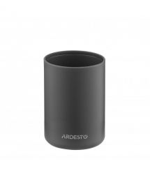 ARDESTO Набор для ванной комнаты Minimalism 360мл, 3 предмета, полипропилен, бамбук, серый темный