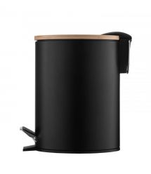 ARDESTO Ведро для мусора Minimalism с педалью, 3л, металл, пластик, бамбук, черный
