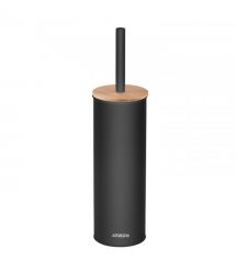 ARDESTO Набор щетка для унитаза с подставкой Minimalism 9.5x27.5/38см, металл, полипропилен, бамбук, черный