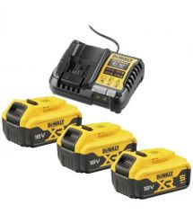 DeWALT XR Li-Ion Battery and Charger Set 10.8V/12V/18V/54V 18V battery 3x5A h 4A 0.5kg