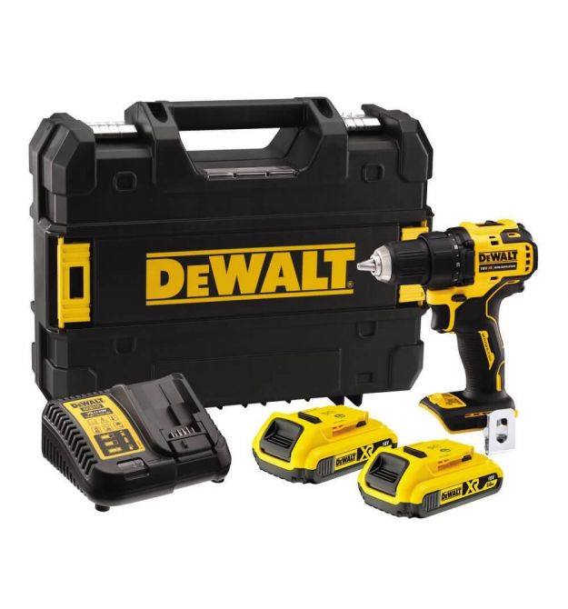 DeWALT Дрель-шуруповерт бесщеточная XR Li-Ion 18В акб 2х2А·час 65Нм 450-1650об·мин