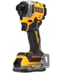 DeWALT XR Li-Ion 18V brushless cordless impact driver PowerStack 1x1.7 Ah 206 Nm 3250 rpm 3800 bpm case and spare part 0.95 kg