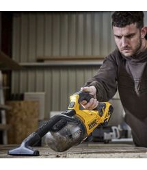 DeWALT Аккумуляторный пылесос 18B XR Li-lon D318мм контейнер 0.л 217л/с 1.5кг без АКБ и ЗП