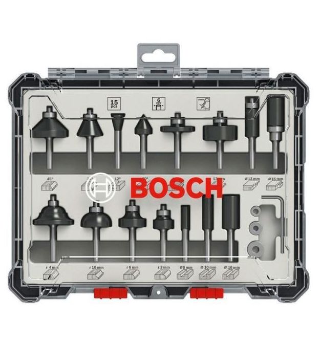 Bosch Набір комбінованих фрез Bosch Professional 6мм 15шт