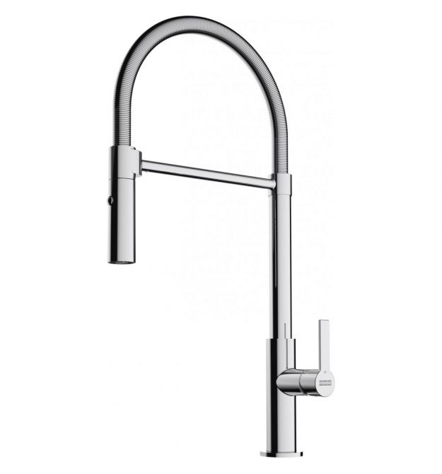 Franke Смеситель для кухни Maris Slim SemiPro, дл.излива - 216мм, поворотный, 1+1фильтр+душ, хром