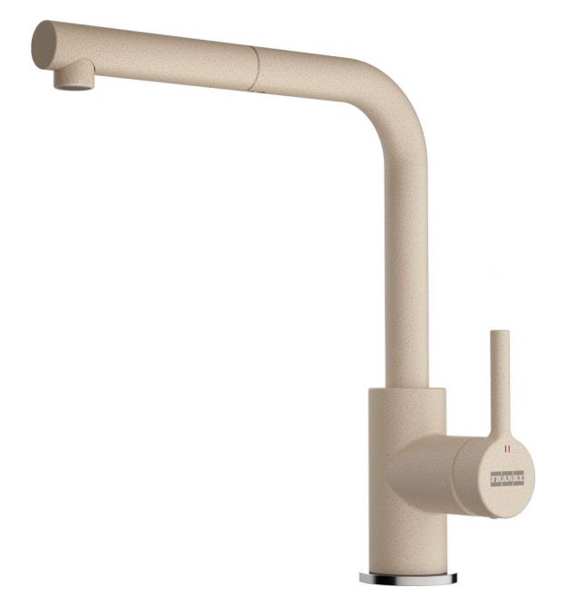 Franke Смеситель для кухни Lina L Pull Out, дл.излива - 218мм, поворотный, 1 рычаг, вытяжной, бежевый