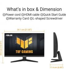 ASUS Монітор Asus 23.8" TUF Gaming VG249QE5A HDMI, DP, MM, IPS, 146Hz, 1ms, sRGB 125%, AdaptiveSync
