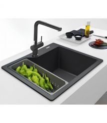 Franke Мойка кухонная Urban фрагранит, прямоуг., без крыла, 503х425х230мм, чаша- 1, врезная, UBG 610-56, черный матовый