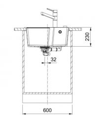 Franke Мойка кухонная Urban фрагранит, прямоуг., без крыла, 503х425х230мм, чаша- 1, врезная, UBG 610-56, черный матовый