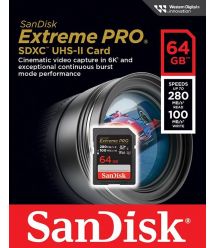SanDisk Карта пам'яті SanDisk SD 64GB C10 UHS-II U3 R280/W100MB/s Extreme Pro V60