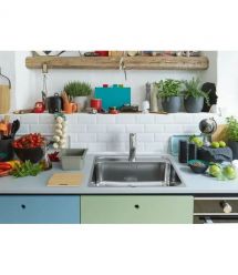 Franke Мойка кухонная Smart, нерж.сталь, прямоуг., бех крыла, 500х400мм, чаша- 1, монтаж вровень, SRX 210-50 TL, нерж полиров.